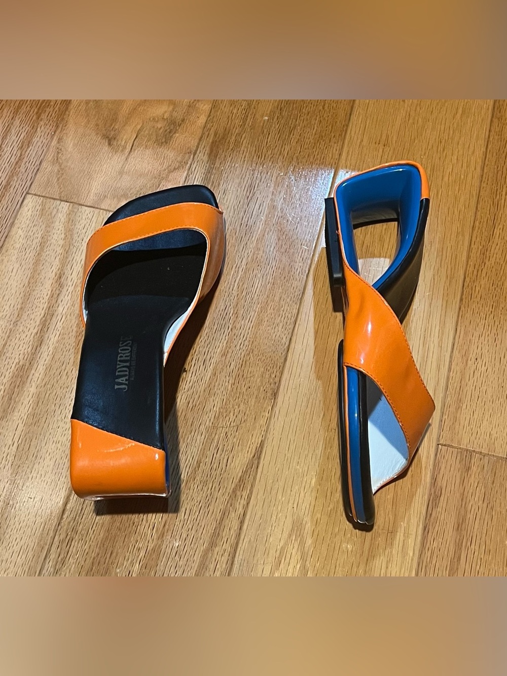 Orange Patent Slide Mules for Women - Picture 6 of 6